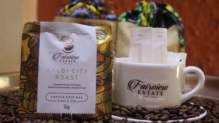 Freshly roasted Kenyan coffee beans and artisanal brewing methods