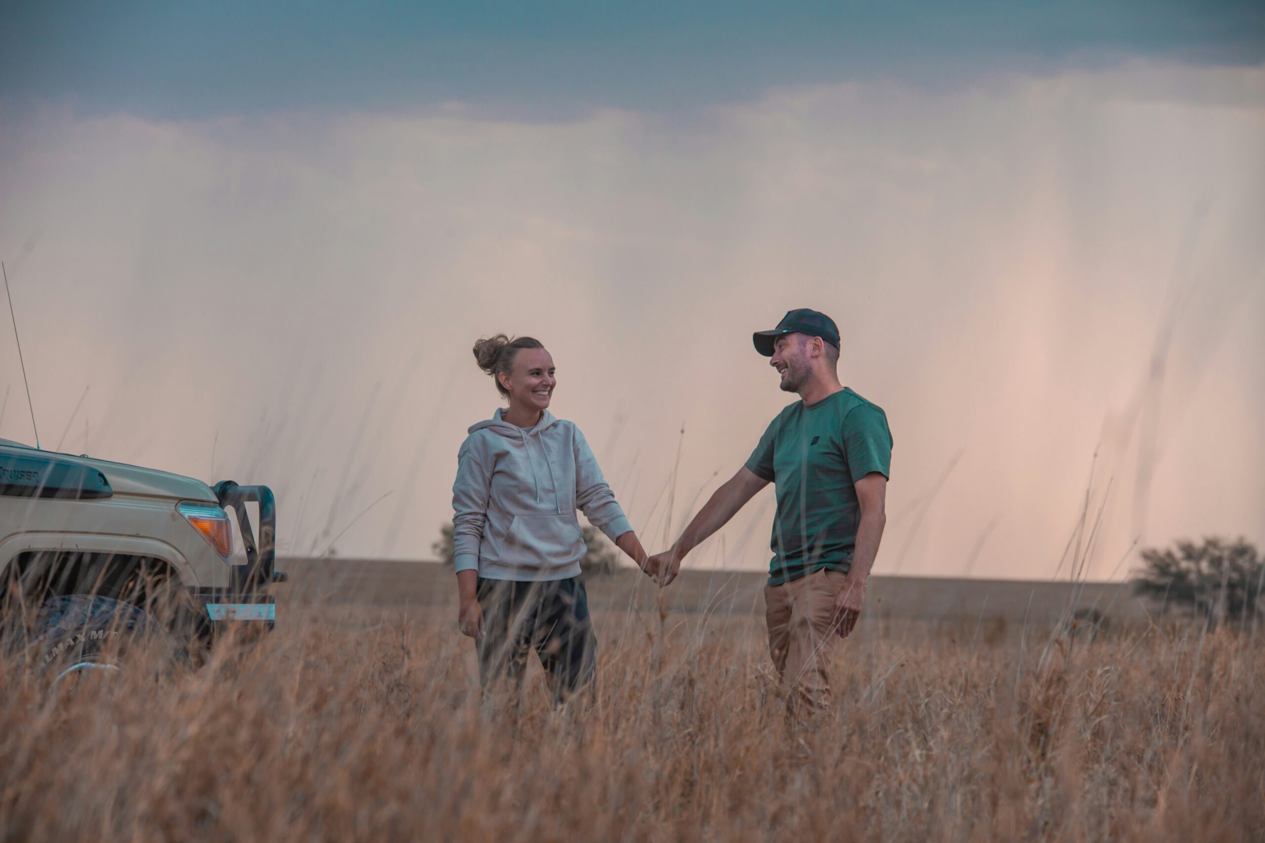 clients enjoying a honeymoon safari in serengeti near Mount Kilimanjaro