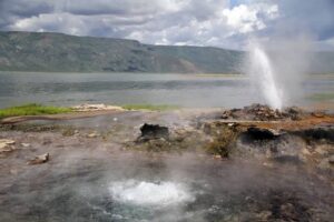 Lake Bogoria is among the lakes that has natural hot springs in Kenya