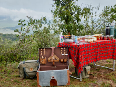 Safari food setup Africa