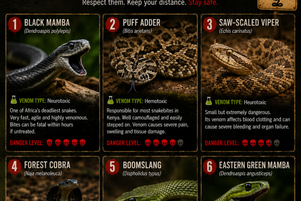 Most Dangerous snakes in Kenya: Identification, Habitat and Safety Tips