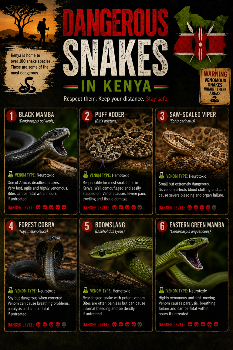 Most Dangerous snakes in Kenya: Identification, Habitat and Safety Tips