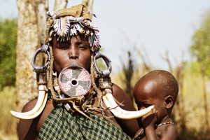 The Mursi women with lip plates