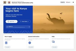 The official eTA portal for Kenya travel health insurance application